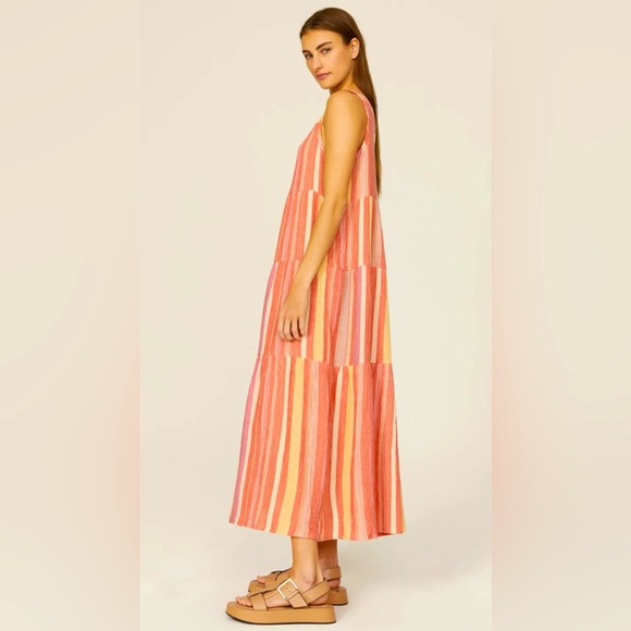 Marine Layer Pink Striped Corinne Maxi | Sz Large - Picture 5 of 17